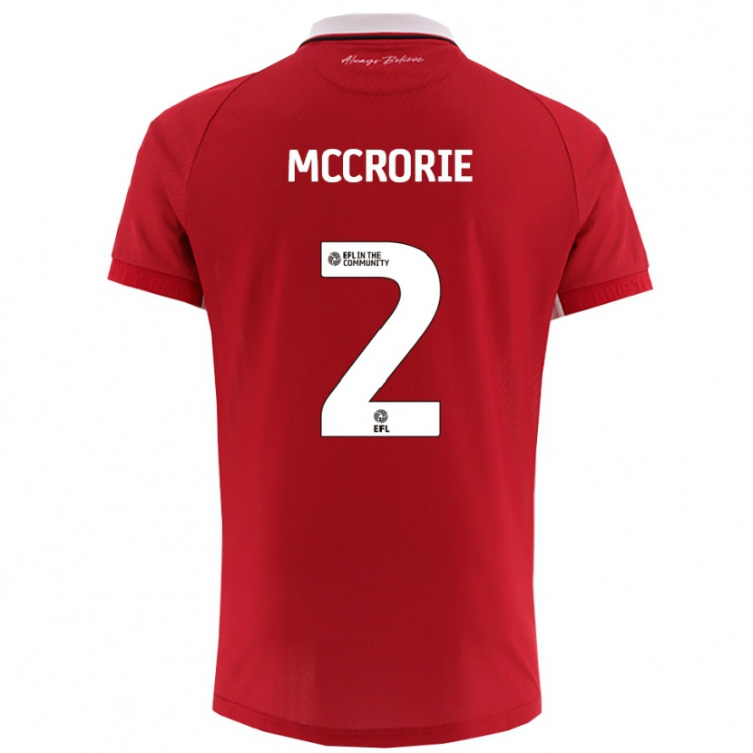 Danxen Hombre Camiseta Ross Mccrorie #2 Rojo Blanco 1ª Equipación 2025/26 La Camisa