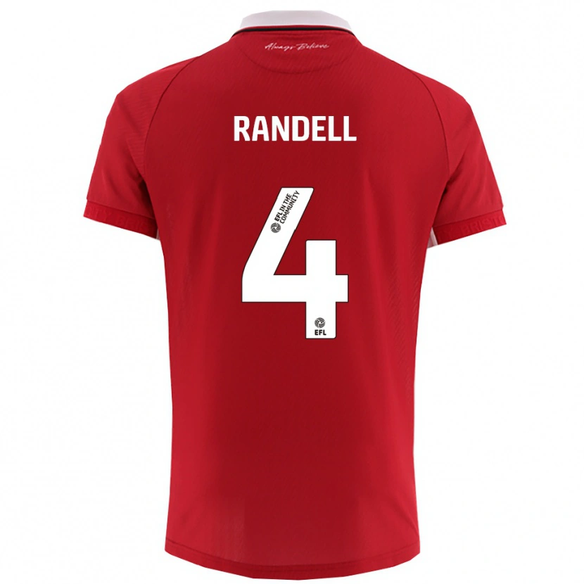 Danxen Hombre Camiseta Adam Randell #4 Rojo Blanco 1ª Equipación 2025/26 La Camisa