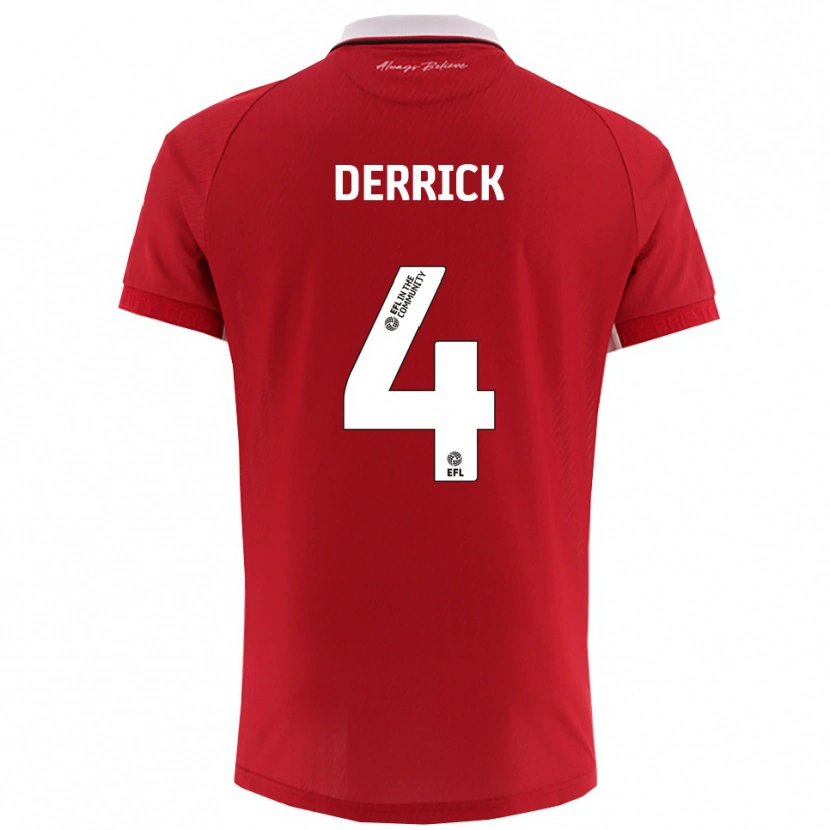 Danxen Hombre Camiseta Louie Derrick #4 Rojo Blanco 1ª Equipación 2025/26 La Camisa
