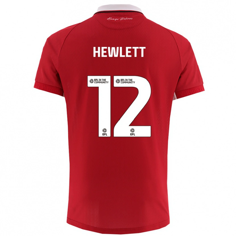 Danxen Hombre Camiseta Callum Hewlett #12 Rojo Blanco 1ª Equipación 2025/26 La Camisa