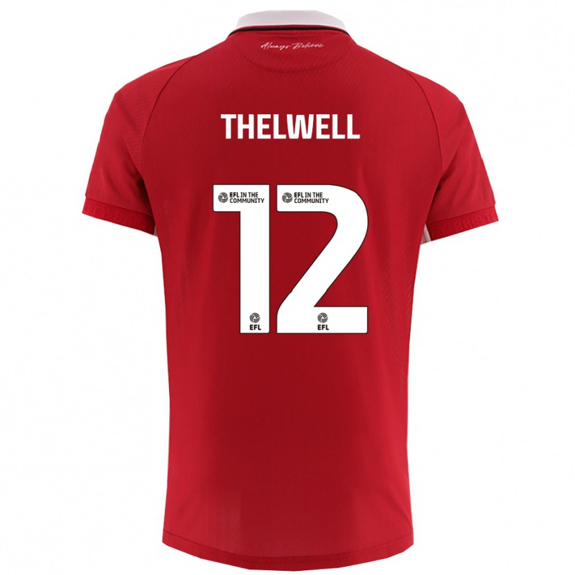 Danxen Hombre Camiseta Marley Thelwell #12 Rojo Blanco 1ª Equipación 2025/26 La Camisa