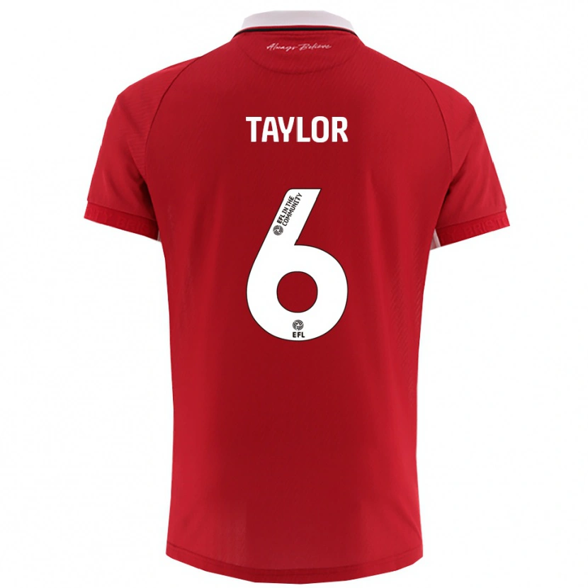 Danxen Hombre Camiseta Archie Taylor #6 Rojo Blanco 1ª Equipación 2025/26 La Camisa