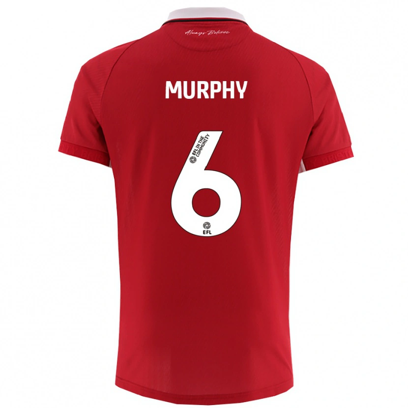Danxen Hombre Camiseta Adam Murphy #6 Rojo Blanco 1ª Equipación 2025/26 La Camisa