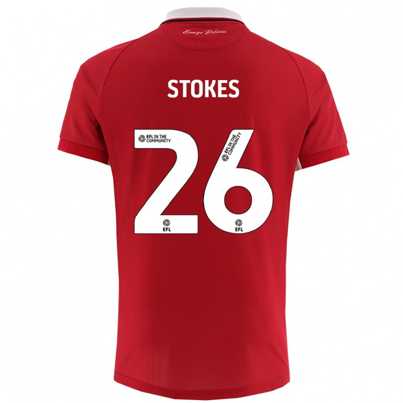 Danxen Hombre Camiseta Josh Stokes #26 Rojo Blanco 1ª Equipación 2025/26 La Camisa