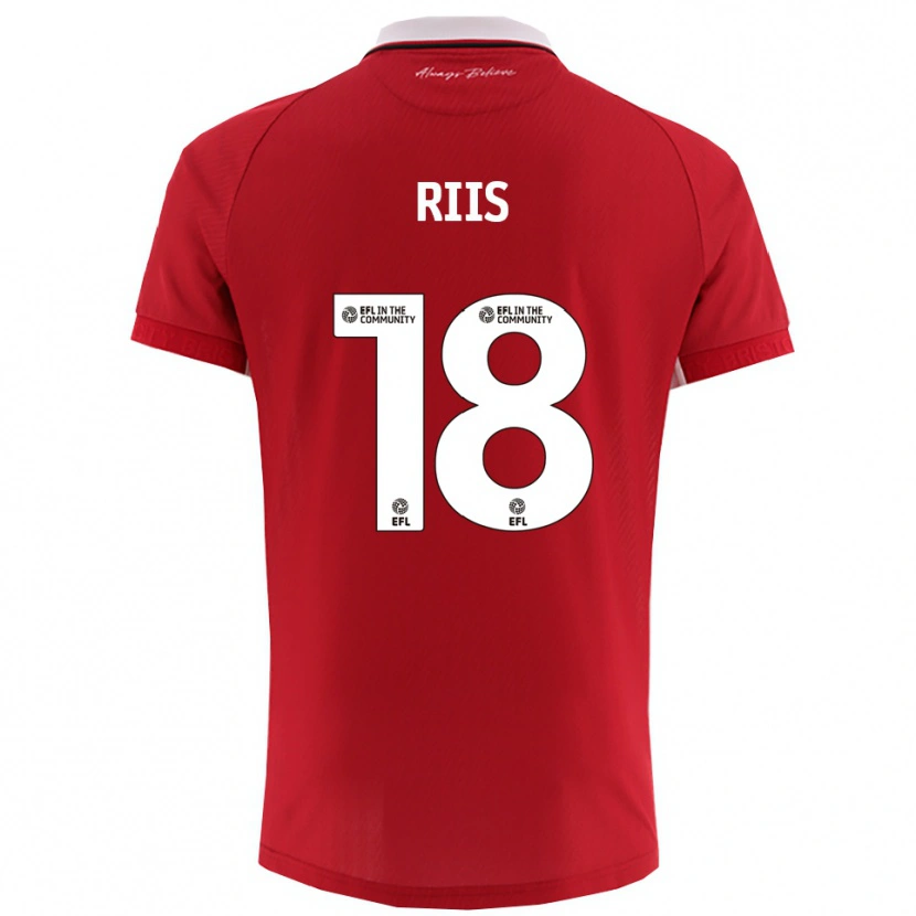 Danxen Hombre Camiseta Emil Riis #18 Rojo Blanco 1ª Equipación 2025/26 La Camisa