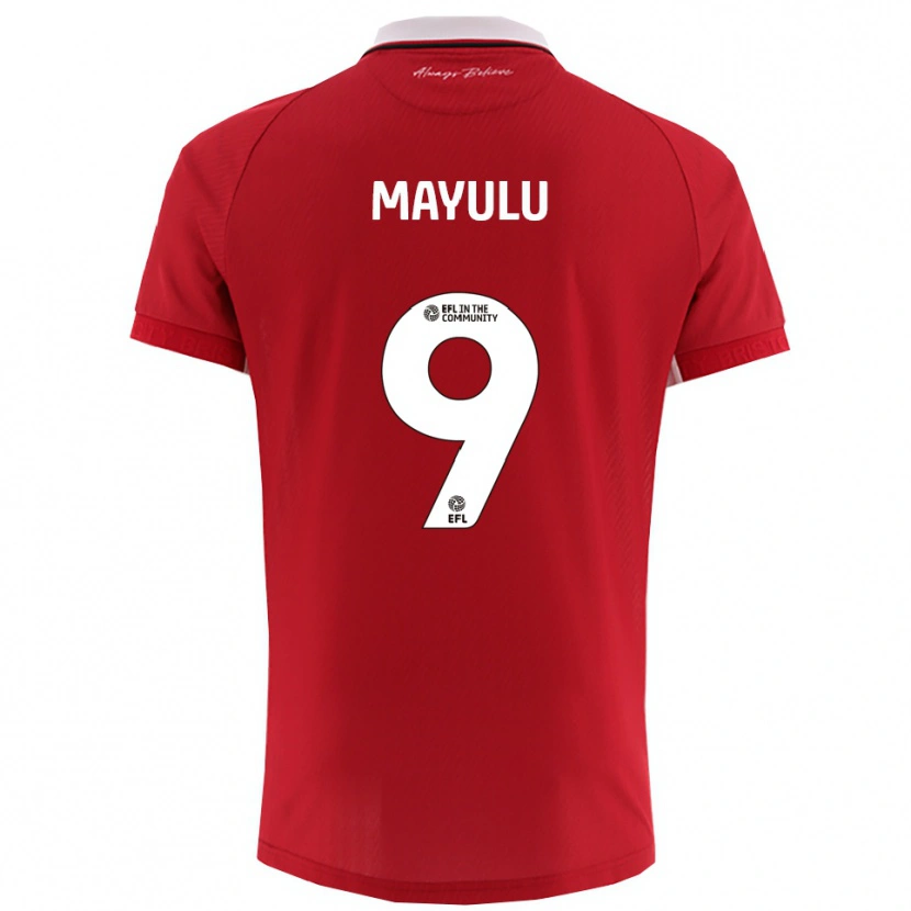 Danxen Hombre Camiseta Fally Mayulu #9 Rojo Blanco 1ª Equipación 2025/26 La Camisa