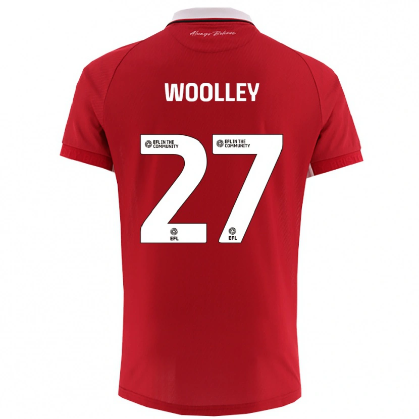 Danxen Hombre Camiseta Jesse Woolley #27 Rojo Blanco 1ª Equipación 2025/26 La Camisa