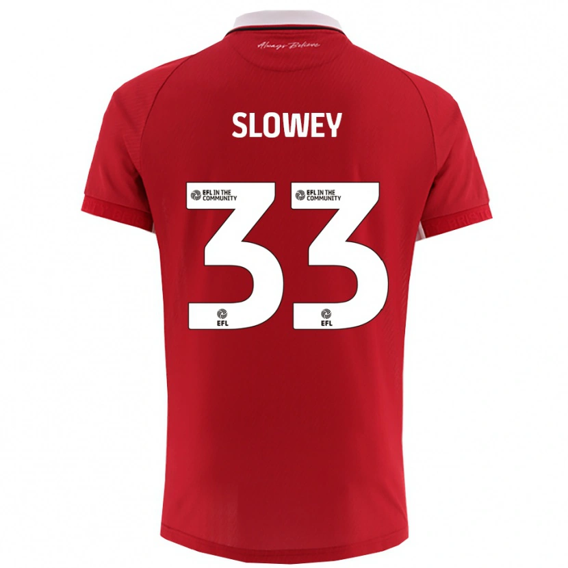Danxen Hombre Camiseta Josh Campbell-Slowey #33 Rojo Blanco 1ª Equipación 2025/26 La Camisa
