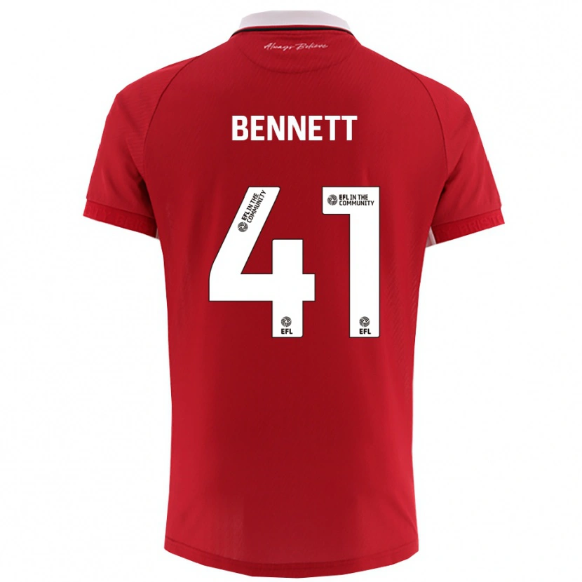 Danxen Hombre Camiseta Harley Bennett #41 Rojo Blanco 1ª Equipación 2025/26 La Camisa
