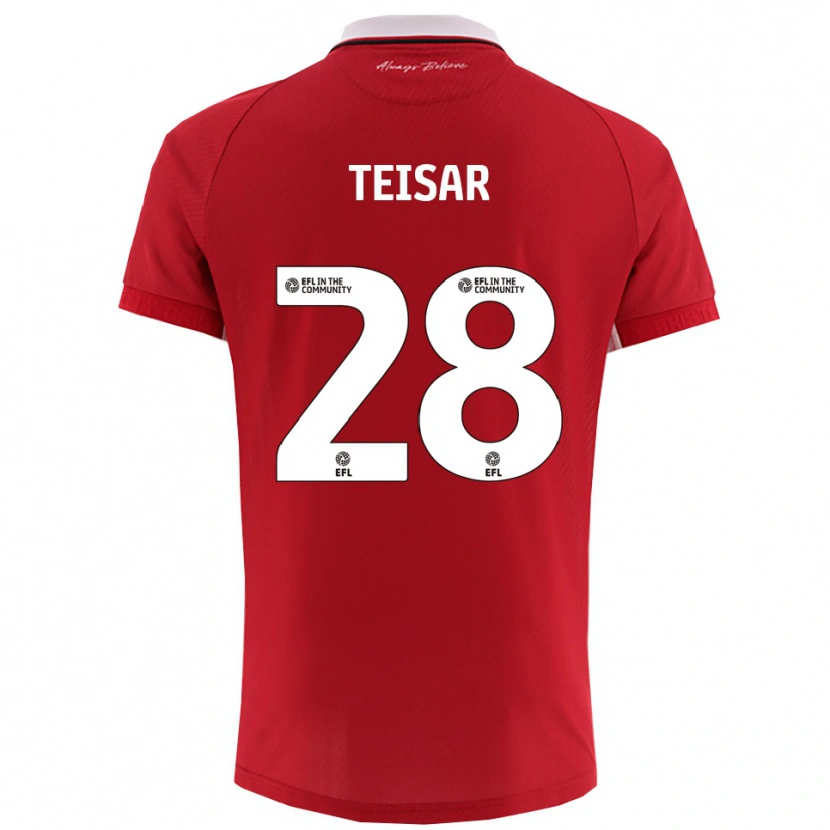 Danxen Hombre Camiseta Tianna Teisar #28 Rojo Blanco 1ª Equipación 2025/26 La Camisa