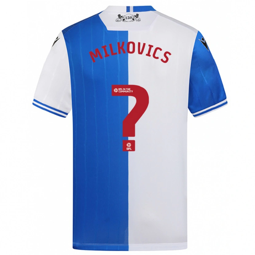 Danxen Hombre Camiseta Márton Milkovics #0 Azul Blanco 1ª Equipación 2025/26 La Camisa