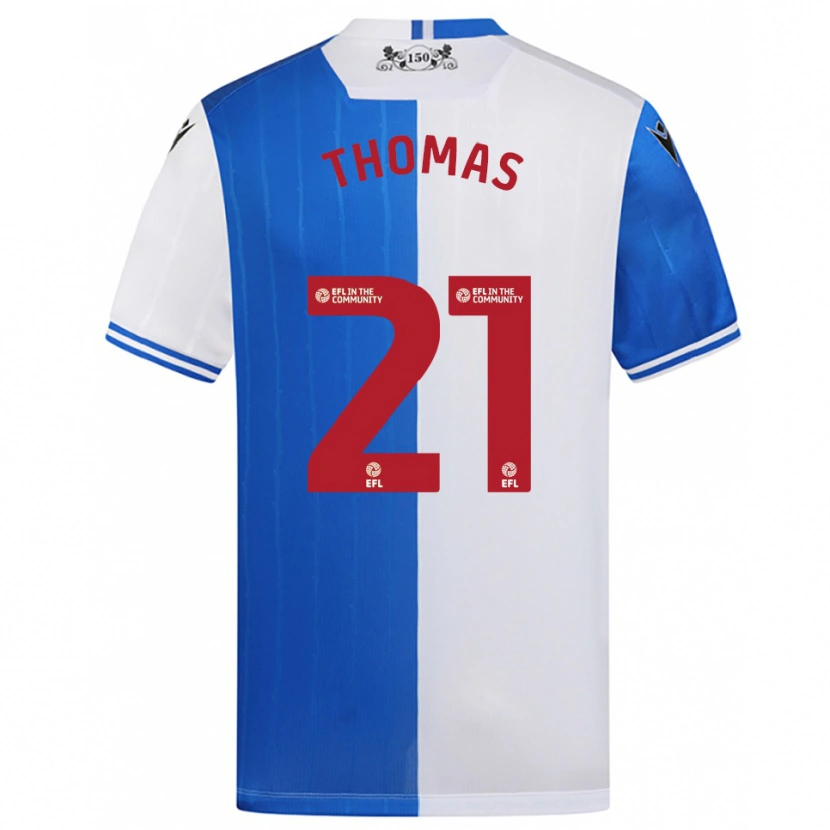 Danxen Hombre Camiseta Lauren Thomas #21 Azul Blanco 1ª Equipación 2025/26 La Camisa