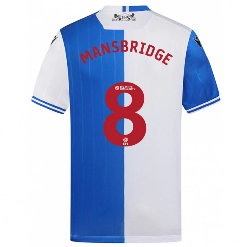 Danxen Hombre Camiseta Tyler Mansbridge #8 Azul Blanco 1ª Equipación 2025/26 La Camisa