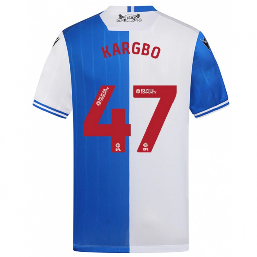 Danxen Hombre Camiseta Augustus Kargbo #47 Azul Blanco 1ª Equipación 2025/26 La Camisa
