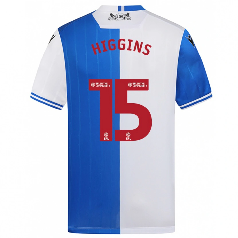 Danxen Hombre Camiseta Harvey Higgins #15 Azul Blanco 1ª Equipación 2025/26 La Camisa