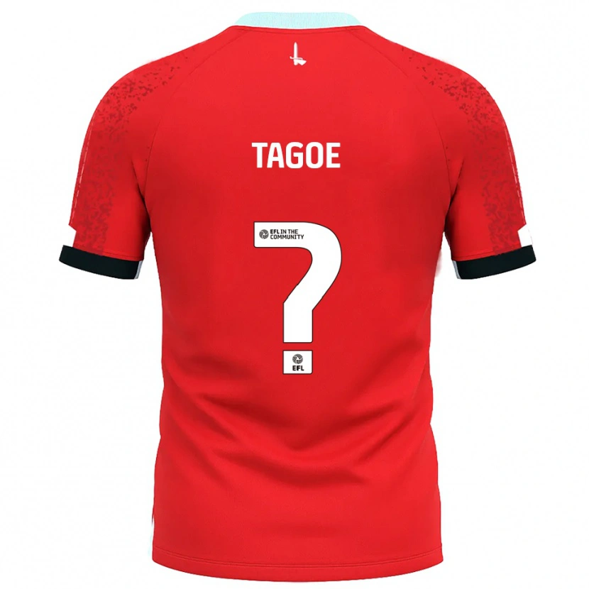 Danxen Hombre Camiseta Bradley Tagoe #0 Rojo Blanco 1ª Equipación 2025/26 La Camisa