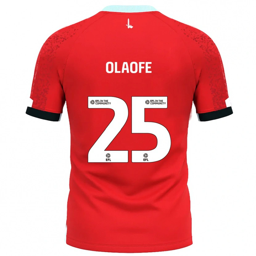 Danxen Hombre Camiseta Tanto Olaofe #25 Rojo Blanco 1ª Equipación 2025/26 La Camisa