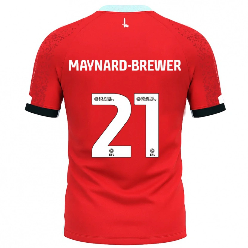 Danxen Hombre Camiseta Ashley Maynard-Brewer #21 Rojo Blanco 1ª Equipación 2025/26 La Camisa