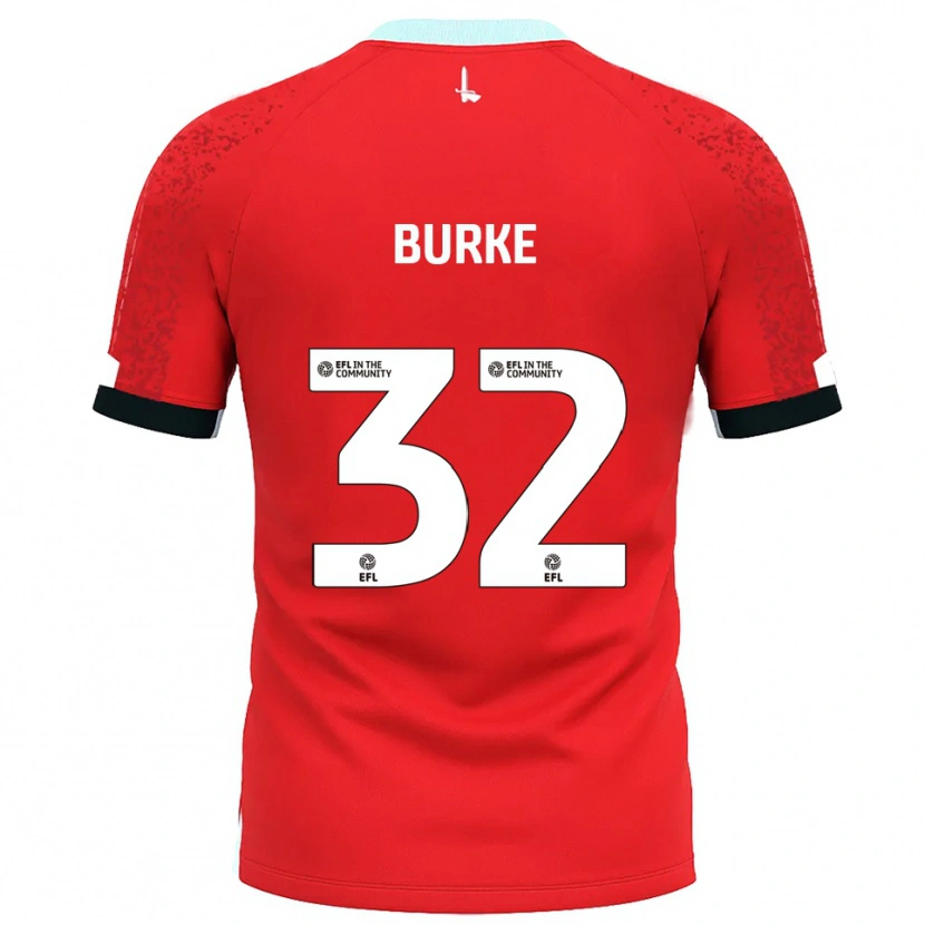 Danxen Hombre Camiseta Reece Burke #32 Rojo Blanco 1ª Equipación 2025/26 La Camisa