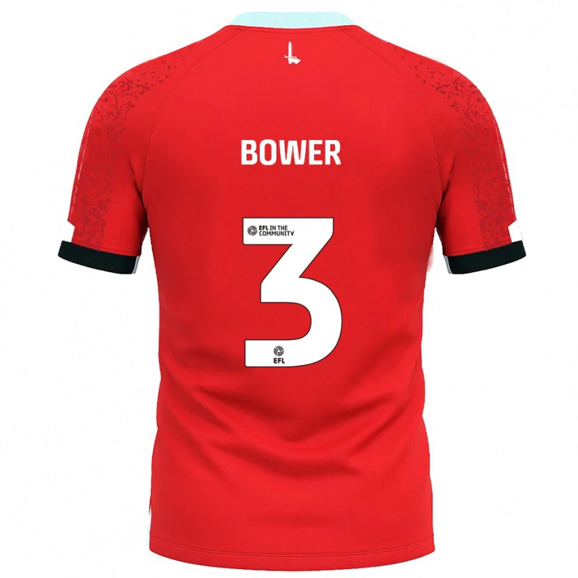 Danxen Hombre Camiseta Toby Bower #3 Rojo Blanco 1ª Equipación 2025/26 La Camisa