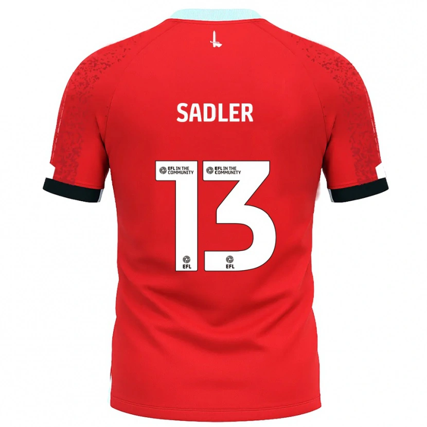 Danxen Hombre Camiseta Jude Sadler #13 Rojo Blanco 1ª Equipación 2025/26 La Camisa