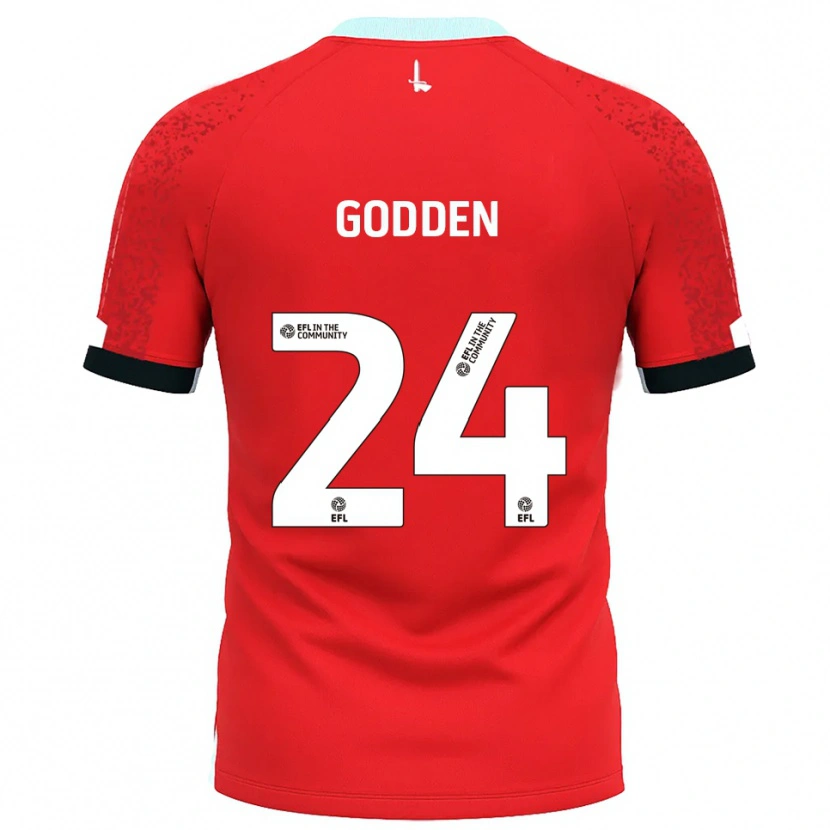 Danxen Hombre Camiseta Matty Godden #24 Rojo Blanco 1ª Equipación 2025/26 La Camisa