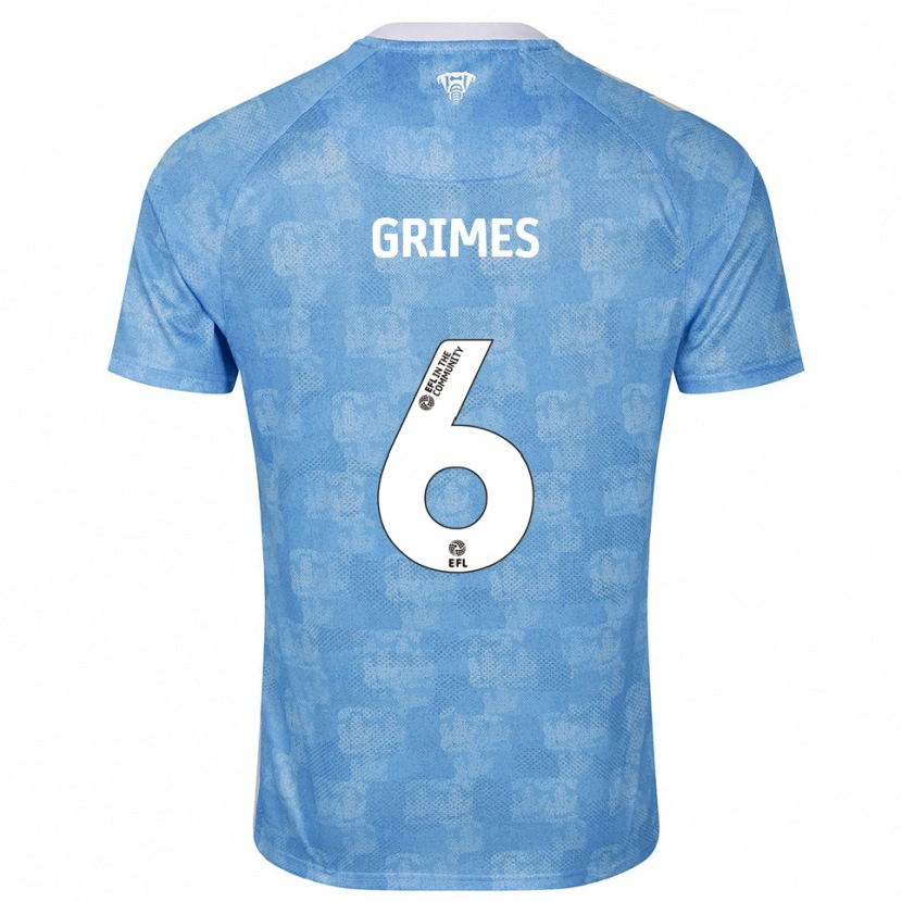 Danxen Hombre Camiseta Matt Grimes #6 Azul Celeste Blanco 1ª Equipación 2025/26 La Camisa