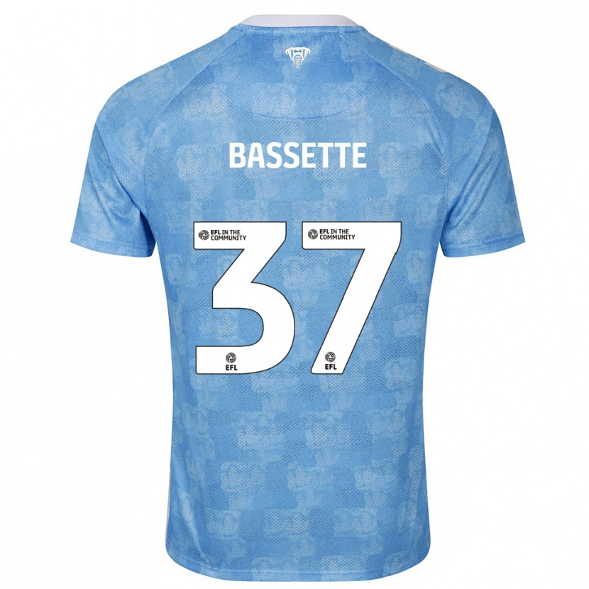 Danxen Hombre Camiseta Norman Bassette #37 Azul Celeste Blanco 1ª Equipación 2025/26 La Camisa