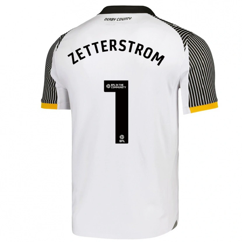 Danxen Hombre Camiseta Jacob Widell Zetterström #1 Blanco Negro 1ª Equipación 2025/26 La Camisa