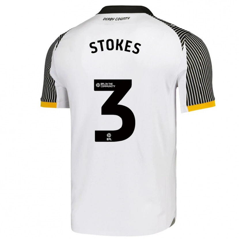 Danxen Hombre Camiseta George Stokes #3 Blanco Negro 1ª Equipación 2025/26 La Camisa