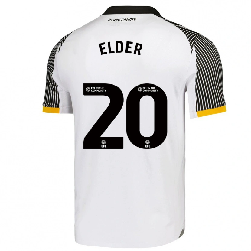 Danxen Hombre Camiseta Callum Elder #20 Blanco Negro 1ª Equipación 2025/26 La Camisa