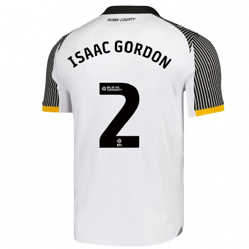 Danxen Hombre Camiseta Isaac Gordon #2 Blanco Negro 1ª Equipación 2025/26 La Camisa