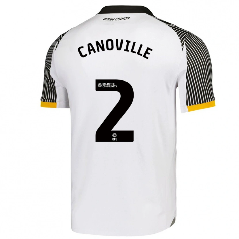 Danxen Hombre Camiseta Rio Canoville #2 Blanco Negro 1ª Equipación 2025/26 La Camisa