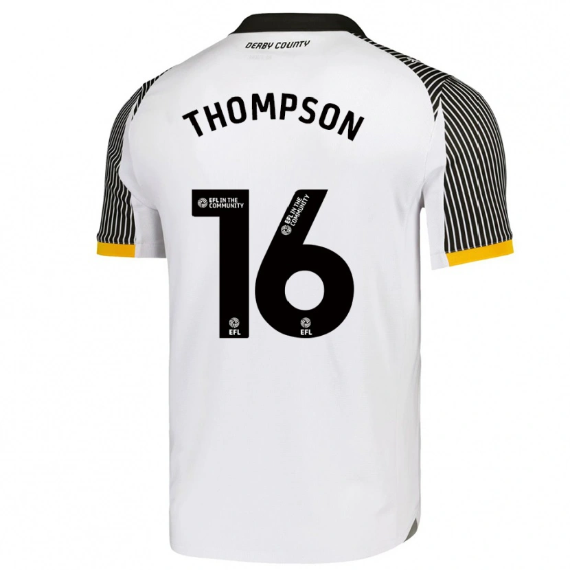 Danxen Hombre Camiseta Liam Thompson #16 Blanco Negro 1ª Equipación 2025/26 La Camisa