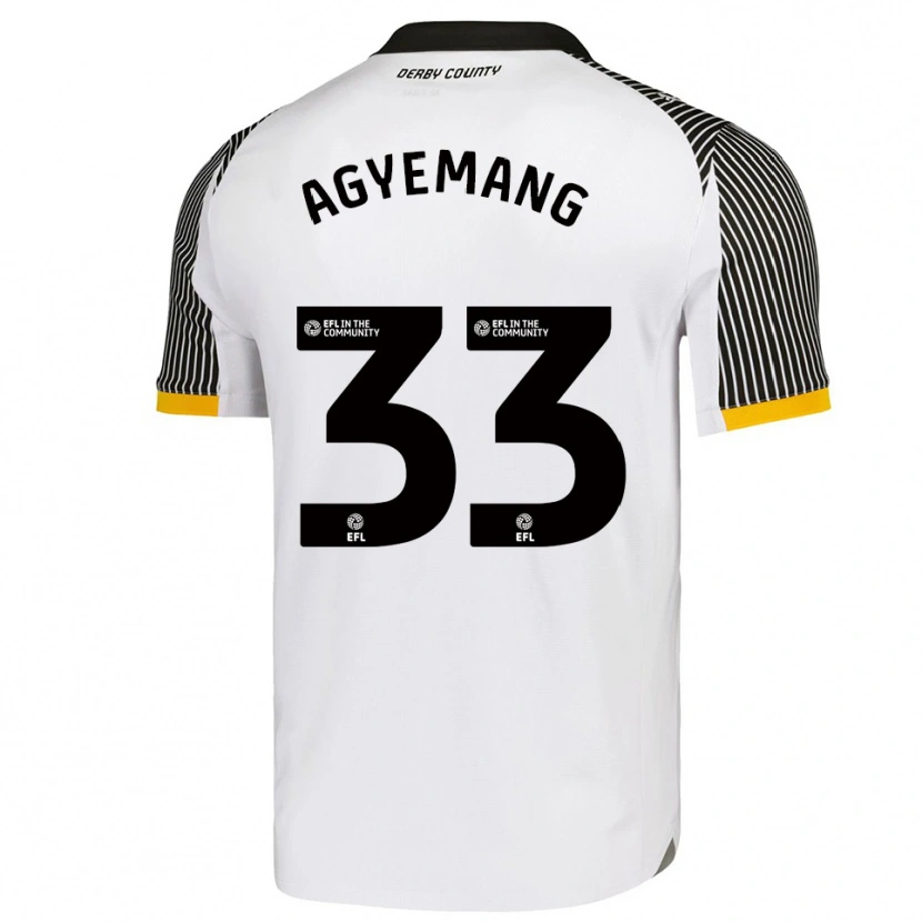 Danxen Hombre Camiseta Patrick Agyemang #33 Blanco Negro 1ª Equipación 2025/26 La Camisa
