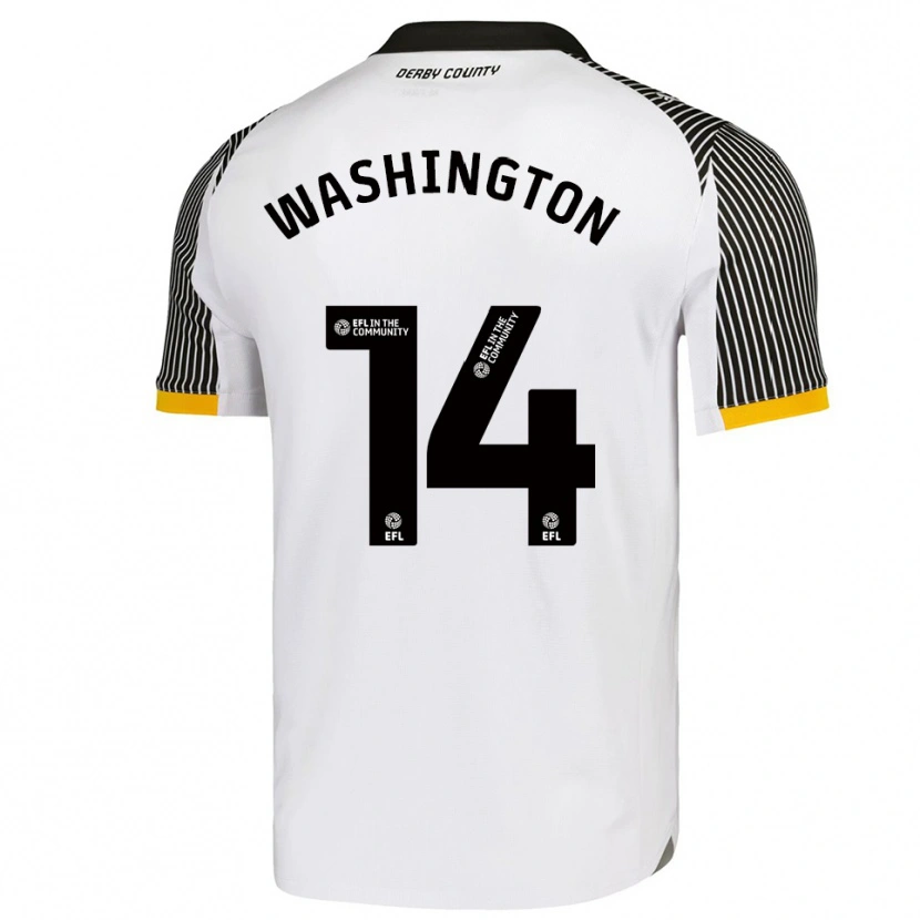 Danxen Hombre Camiseta Conor Washington #14 Blanco Negro 1ª Equipación 2025/26 La Camisa