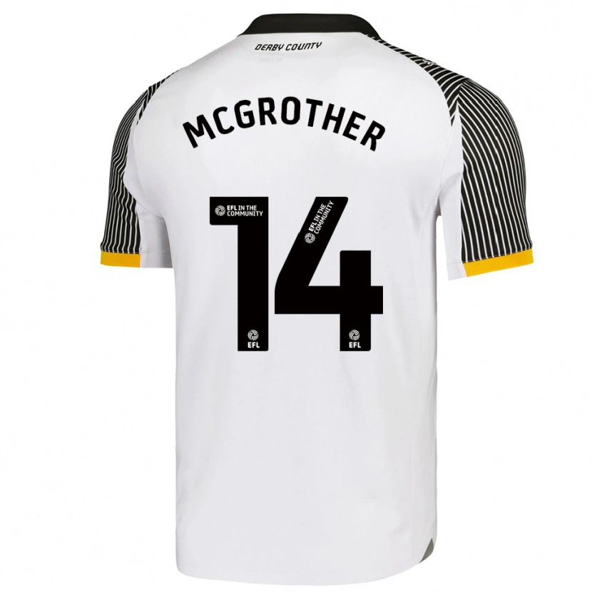 Danxen Hombre Camiseta Becky Mcgrother #14 Blanco Negro 1ª Equipación 2025/26 La Camisa