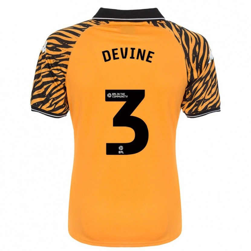 Danxen Hombre Camiseta Ed Devine #3 Naranja Negro 1ª Equipación 2025/26 La Camisa