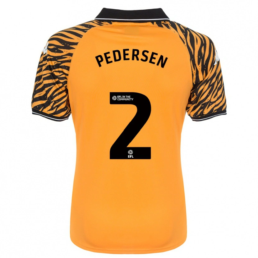 Danxen Hombre Camiseta Eden Pedersen #2 Naranja Negro 1ª Equipación 2025/26 La Camisa
