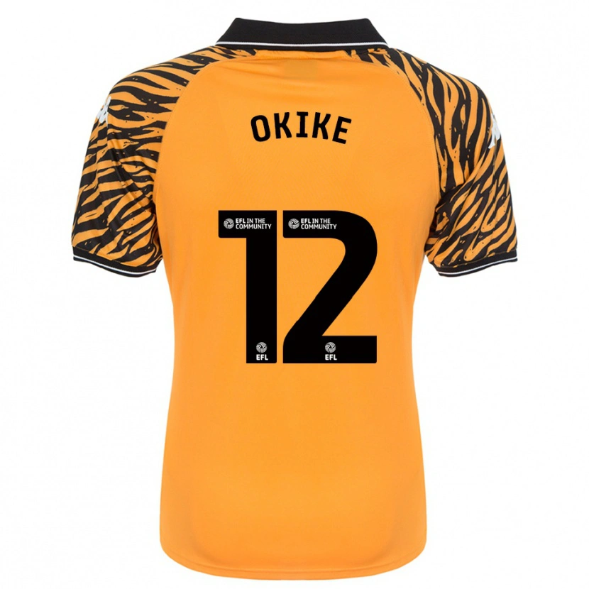 Danxen Hombre Camiseta Calvin Okike #12 Naranja Negro 1ª Equipación 2025/26 La Camisa