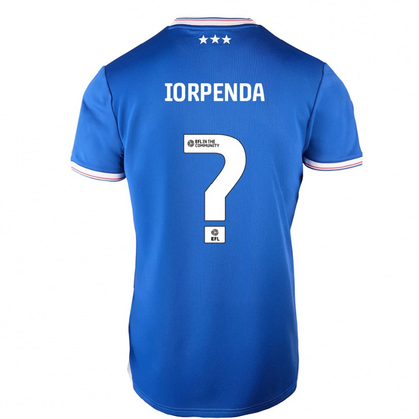 Danxen Hombre Camiseta George Iorpenda #0 Azul Blanco 1ª Equipación 2025/26 La Camisa