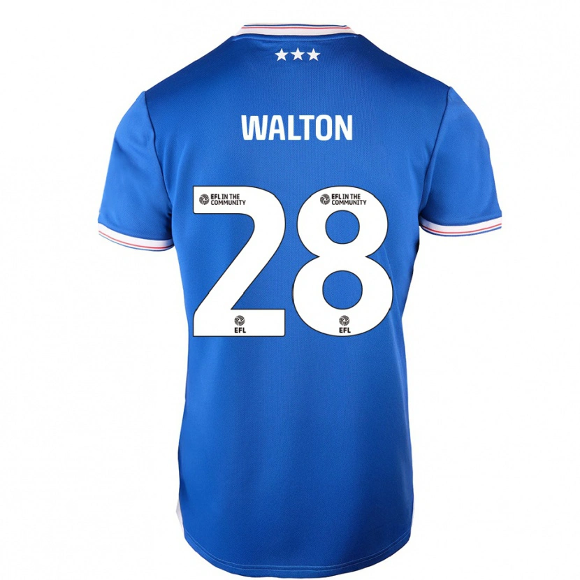 Danxen Hombre Camiseta Christian Walton #28 Azul Blanco 1ª Equipación 2025/26 La Camisa