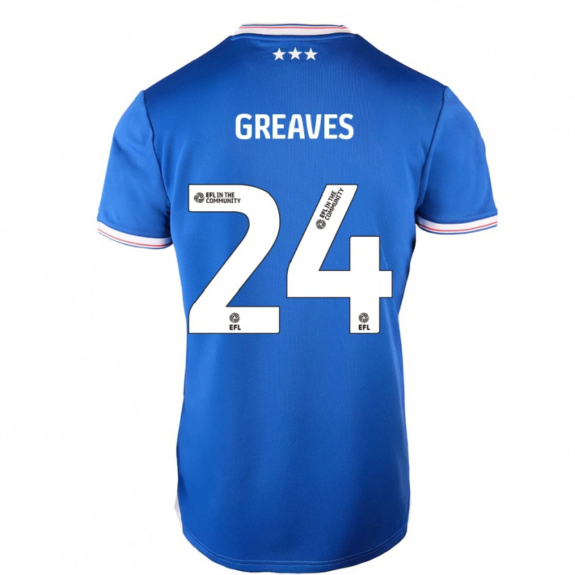 Danxen Hombre Camiseta Jacob Greaves #24 Azul Blanco 1ª Equipación 2025/26 La Camisa