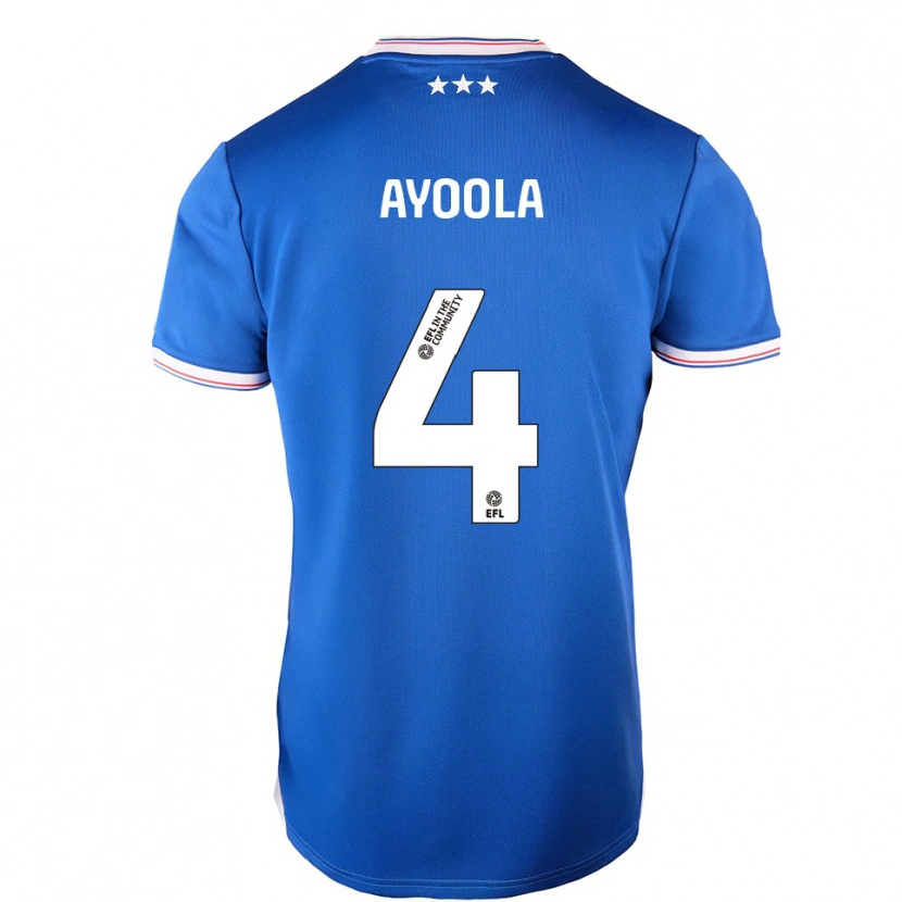 Danxen Hombre Camiseta Jesse Ayoola #4 Azul Blanco 1ª Equipación 2025/26 La Camisa