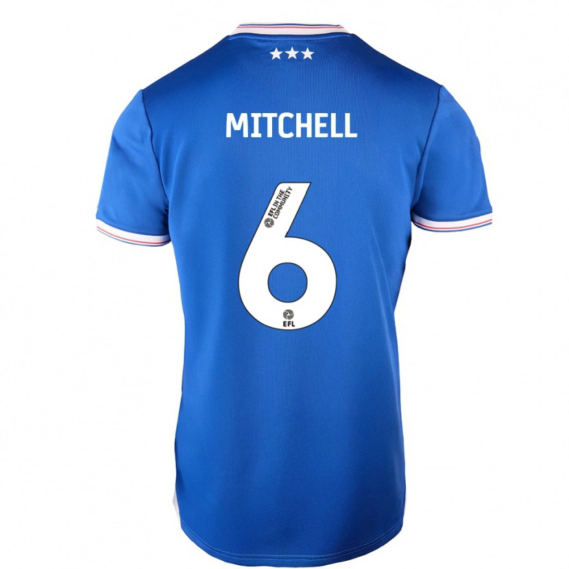 Danxen Hombre Camiseta Leah Mitchell #6 Azul Blanco 1ª Equipación 2025/26 La Camisa