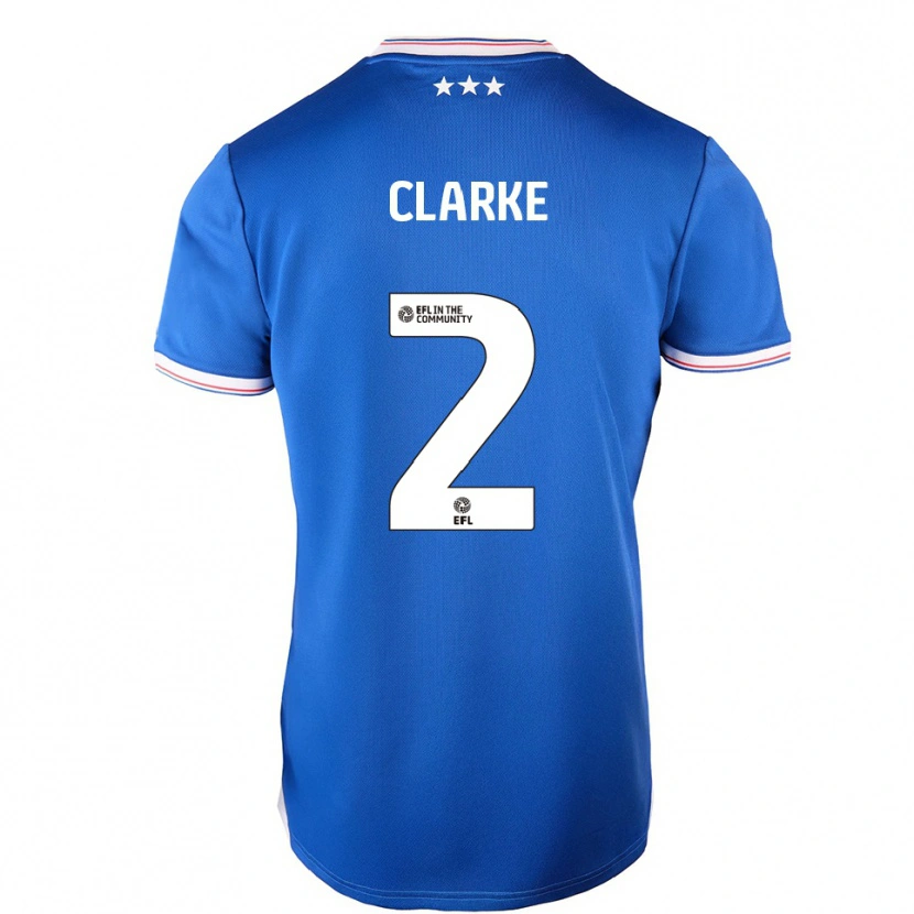 Danxen Hombre Camiseta Harry Clarke #2 Azul Blanco 1ª Equipación 2025/26 La Camisa