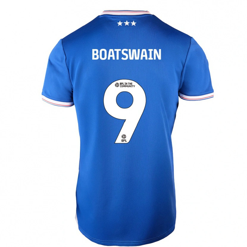 Danxen Hombre Camiseta Ashley Boatswain #9 Azul Blanco 1ª Equipación 2025/26 La Camisa