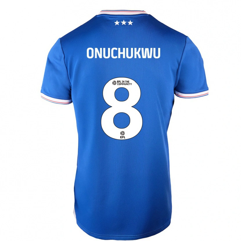 Danxen Hombre Camiseta Abube Onuchukwu #8 Azul Blanco 1ª Equipación 2025/26 La Camisa