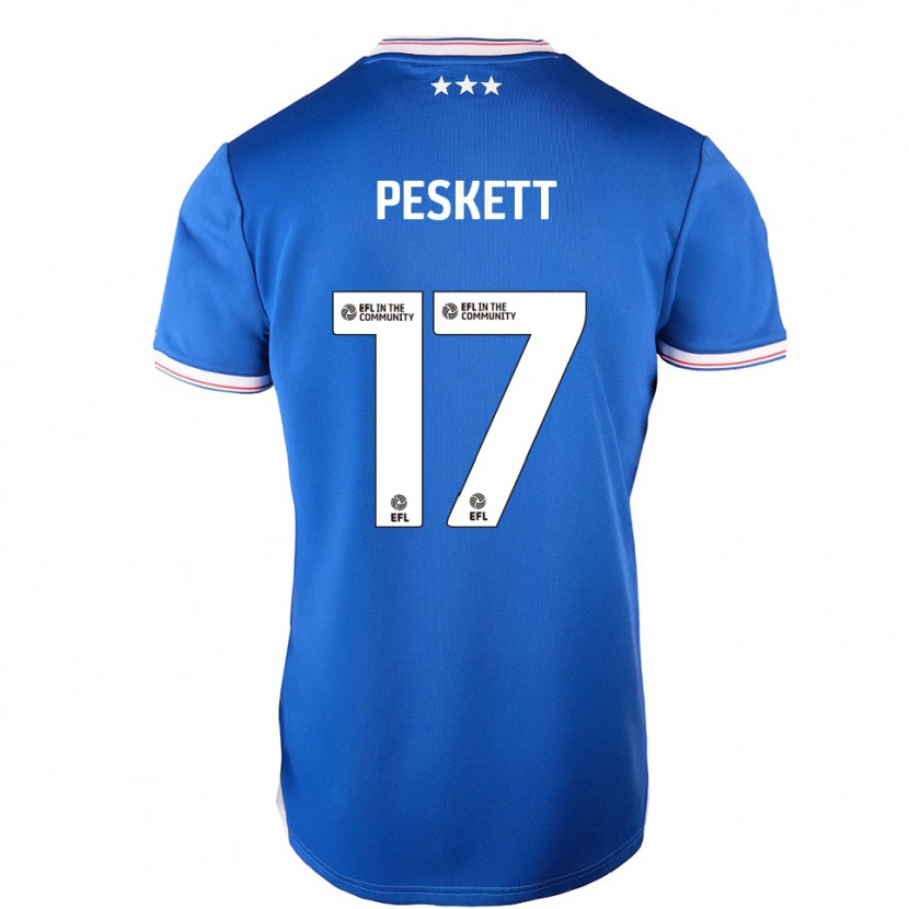 Danxen Hombre Camiseta Sophie Peskett #17 Azul Blanco 1ª Equipación 2025/26 La Camisa