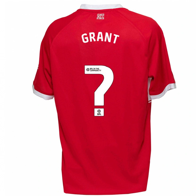Danxen Hombre Camiseta George Grant #0 Rojo Blanco 1ª Equipación 2025/26 La Camisa